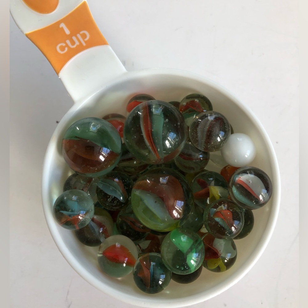 $5 add-on🌼 350g Vintage glass marbles (lot #3)